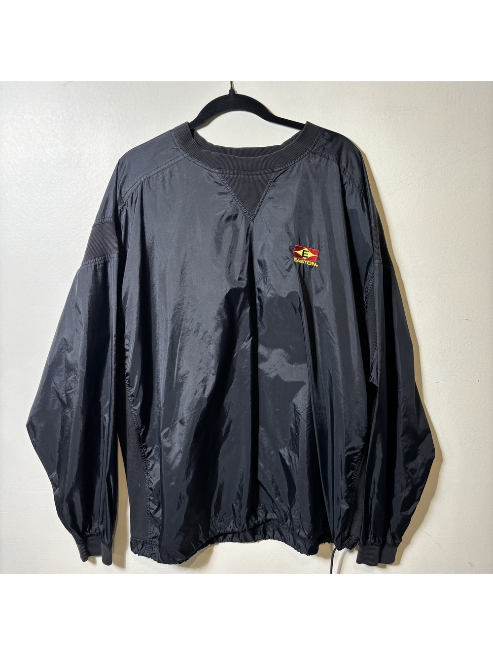 Easton Nylon Pullover Windbreaker XXL Black Y2K Sportswear